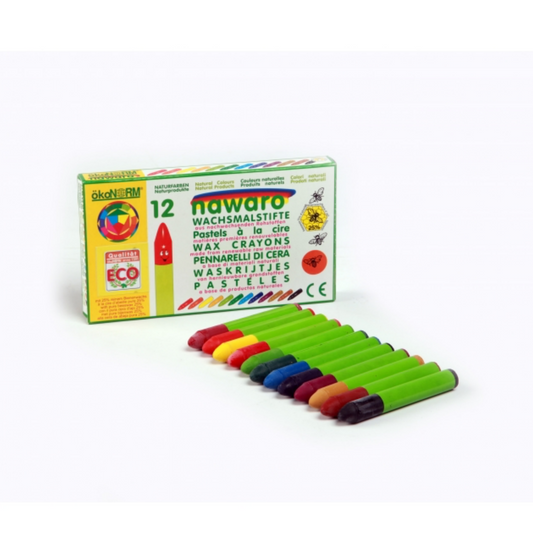 Child-Safe Natural Wax Crayons | 12 Vibrant Colours | BeoVERDE.ie