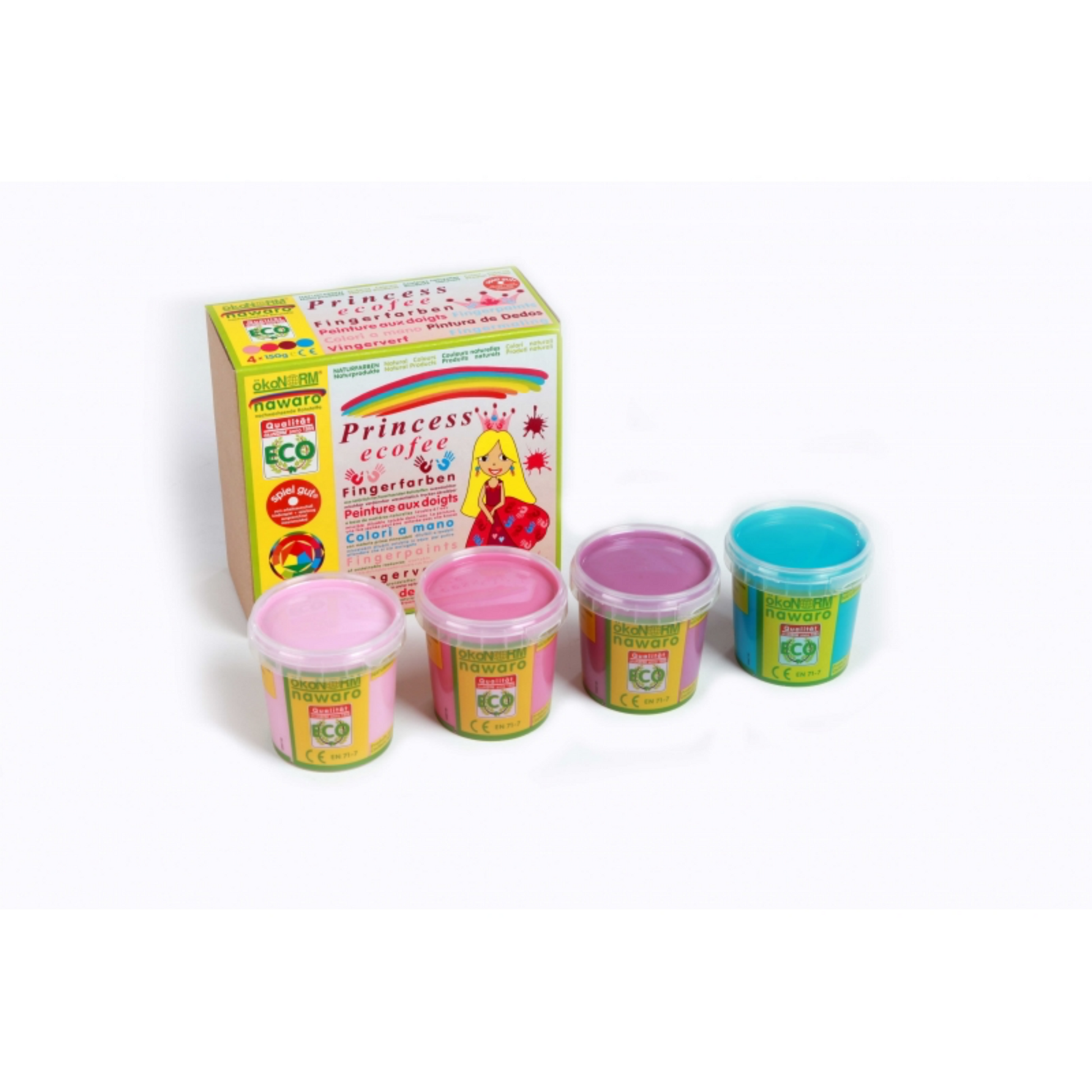 Child-Safe Natural Finger Paint Set PRINCESS | 4 Vibrant Colours | BeoVERDE.ie