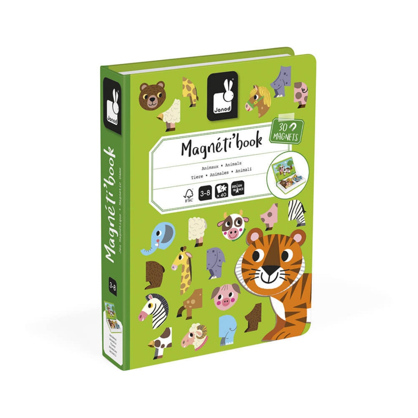 Janod Animals Magnetibook | Educational Toy For Kids | Box Front | BeoVERDE Ireland