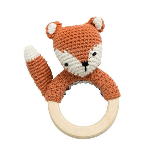 Sebra Crochet Rattle Sparky, The Fox | Baby’s First Toy | BeoVERDE Ireland