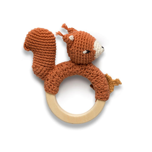 Sebra Crochet Rattle Star, The Squirrel | Baby’s First Toy | BeoVERDE Ireland