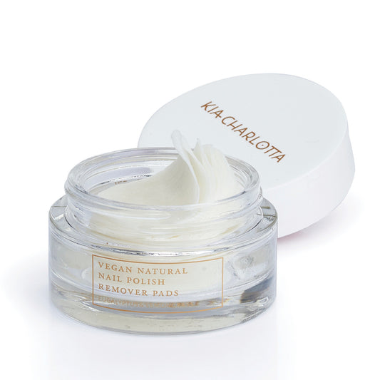 KIA CHARLOTTA Nail Polish Remover Pads | Organic Vegan Cruelty-Free 14-Free | Open Glass | BeoVERDE.ie