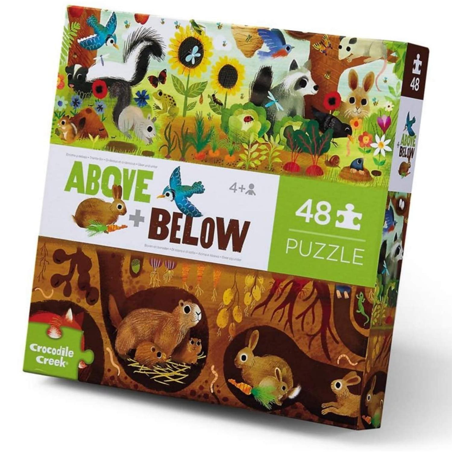 Crocodile Creek Above + Below - Backyard Discovery | Floor Jigsaw Puzzle For Kids | Box Front | BeoVERDE.ie
