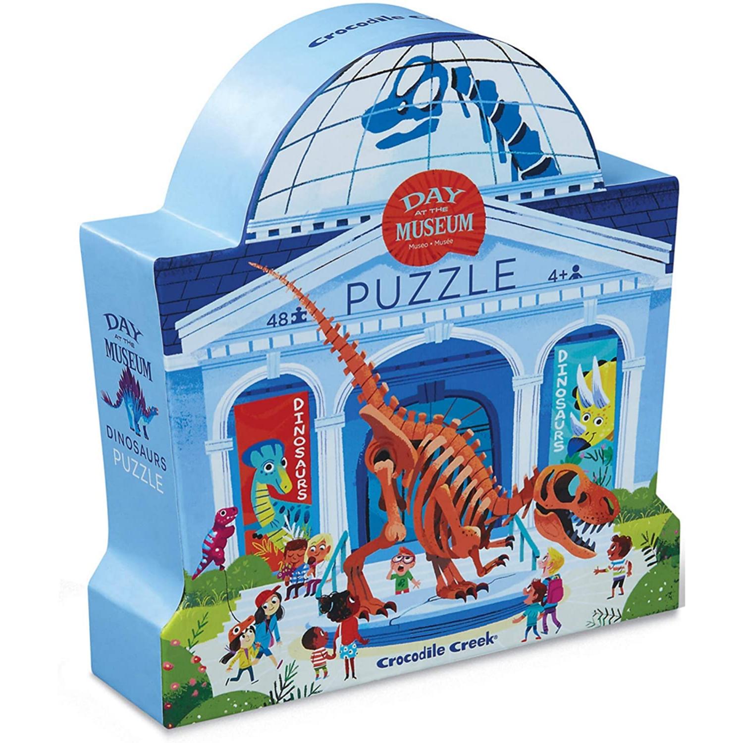 Crocodile Creek Day at the Dinosaurs Museum Puzzle | Floor Jigsaw Puzzle For Kids | Box Front | BeoVERDE.ie