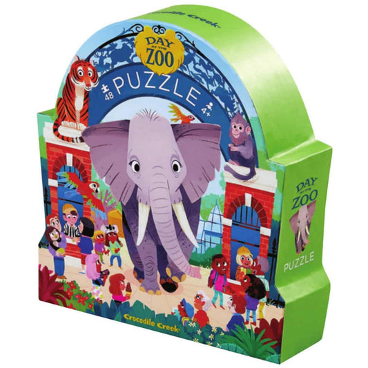 Crocodile Creek Day at the Zoo Puzzle | Floor Jigsaw Puzzle For Kids | Box Front | BeoVERDE.ie