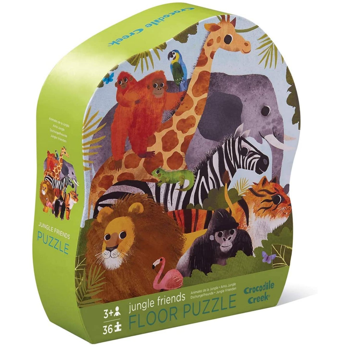 Crocodile Creek Jungle Friends Puzzle | Floor Jigsaw Puzzle For Kids | Box Front | BeoVERDE.ie
