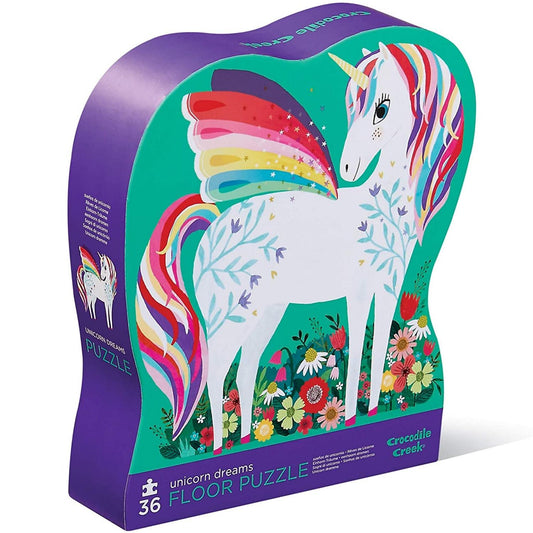 Crocodile Creek Unicorn Dreams Puzzle | Floor Jigsaw Puzzle For Kids | Box Front | BeoVERDE.ie
