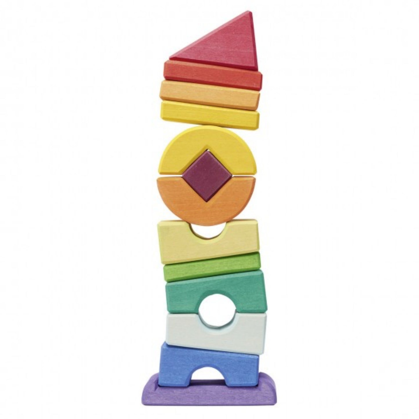 Gluckskafer Crooked Tower Wooden Blocks | Imaginative Play Wooden Toys | Waldorf Education and Montessori Education | Side View | BeoVERDE.ie