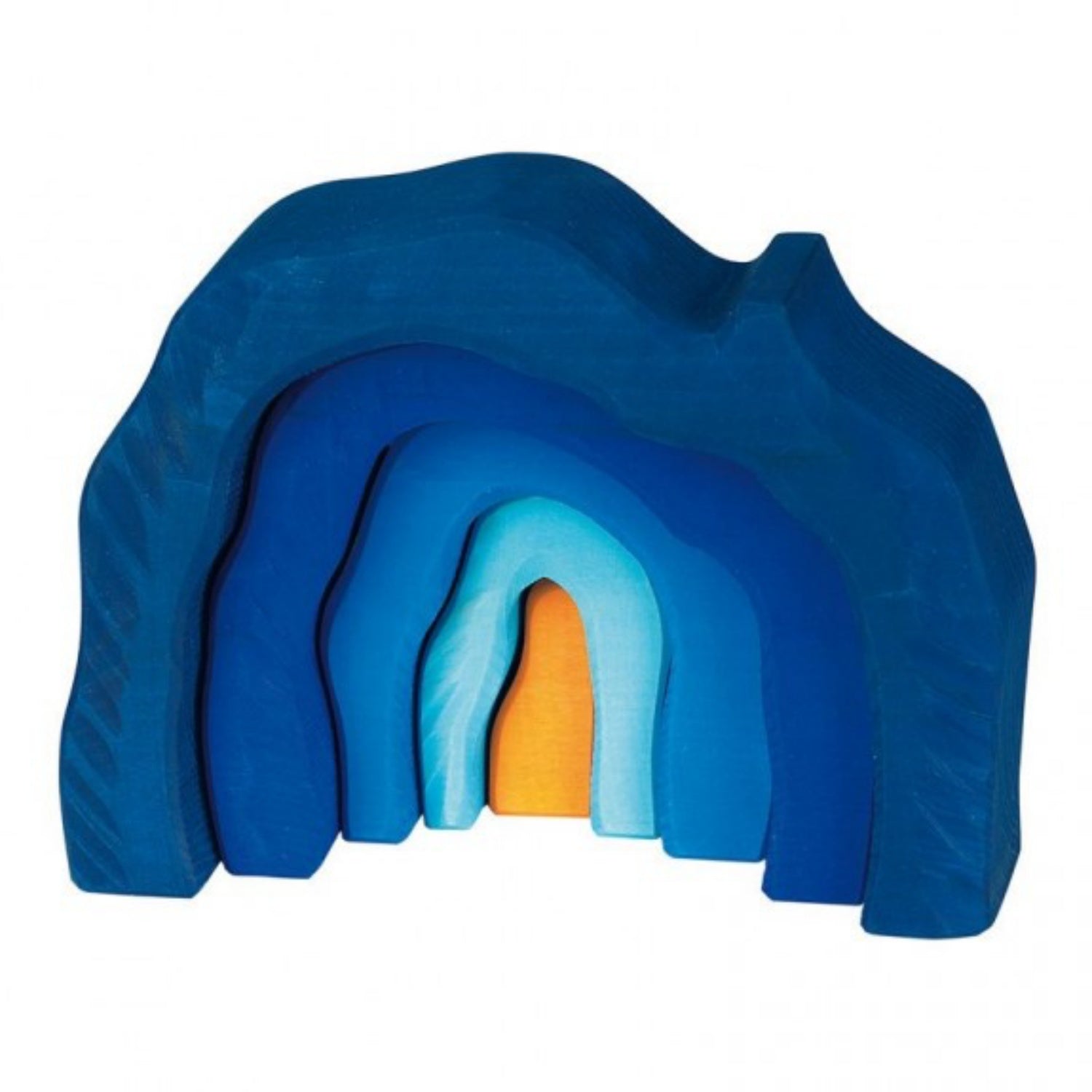 Gluckskafer Blue Wooden Grotto Set | Imaginative Play Wooden Toys | Waldorf Education and Montessori Education | Side View | BeoVERDE.ie