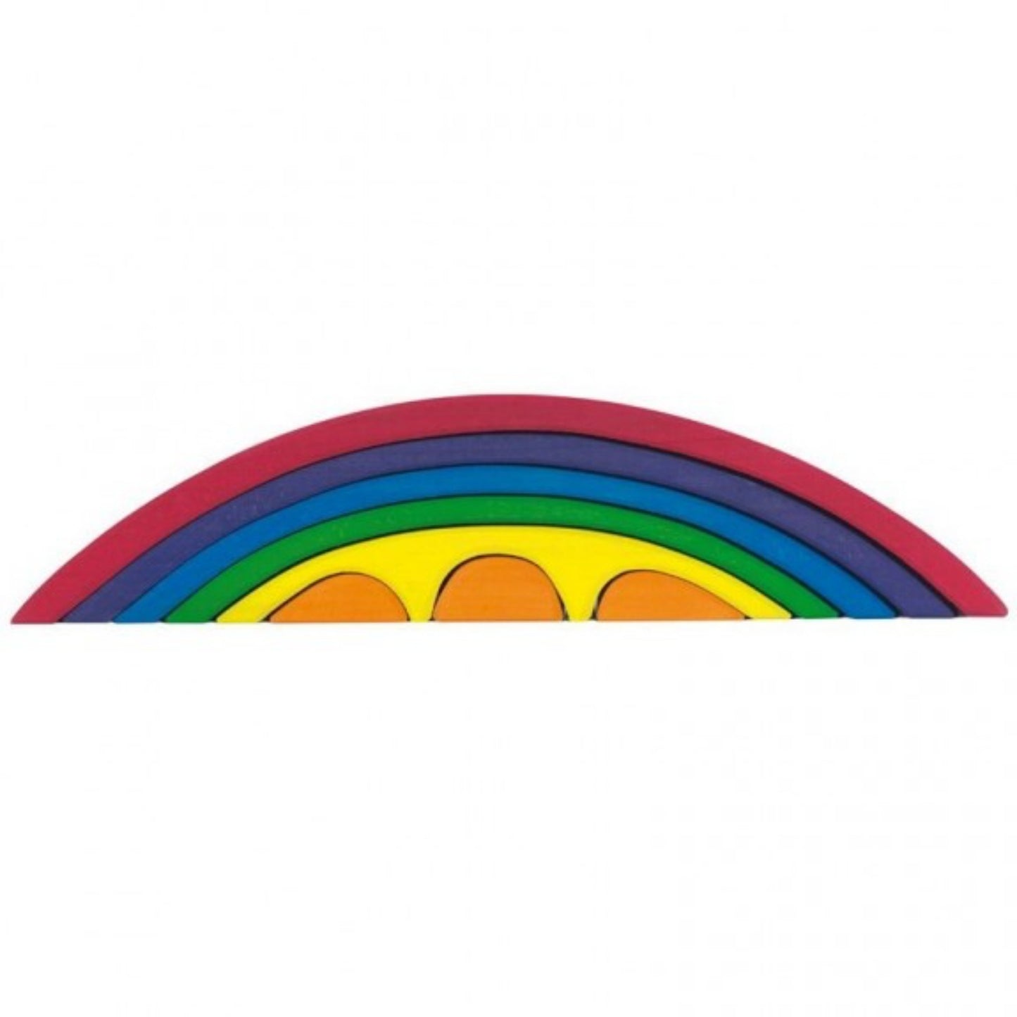 Gluckskafer Rainbow Wooden Bridge Set | Imaginative Play Wooden Toys | Waldorf Education and Montessori Education | Side View | BeoVERDE.ie