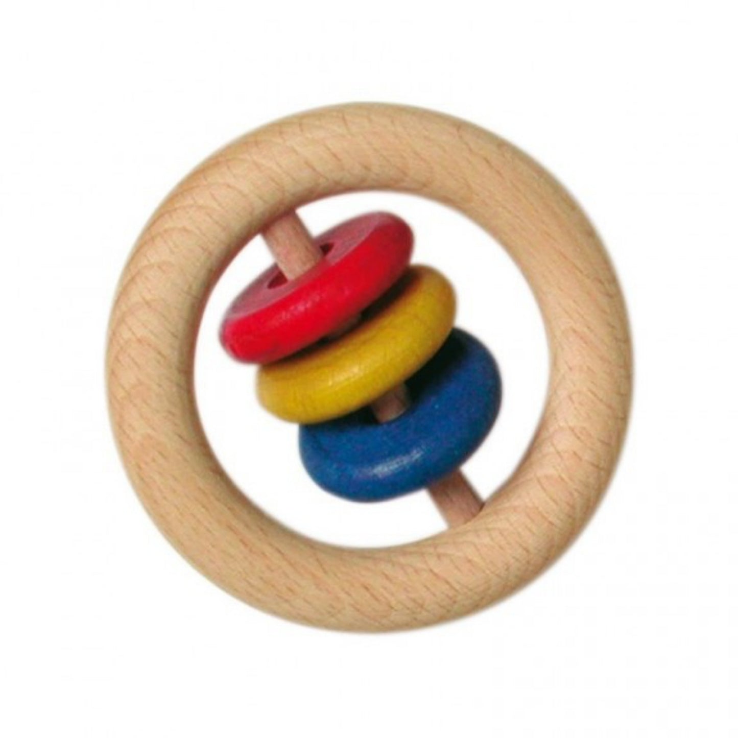 Gluckskafer Small Wooden Ring Rattle | Baby’s First Wooden Toy | Right Side | BeoVERDE.ie