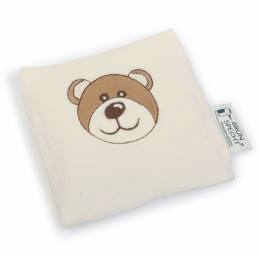Warming Pillow for Babies | Bear | Organic Flax Seeds and Organic Cotton | BeoVERDE.ie