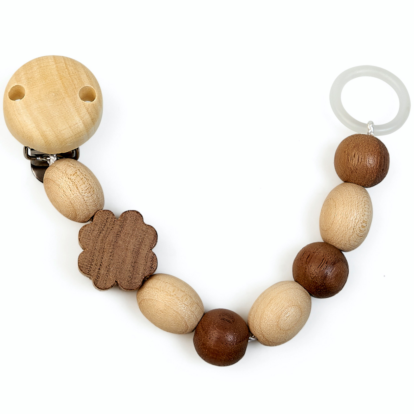 Cloverleaf | Bright Wood & Walnut | Natural Wooden Dummy Clip | Made in Germany