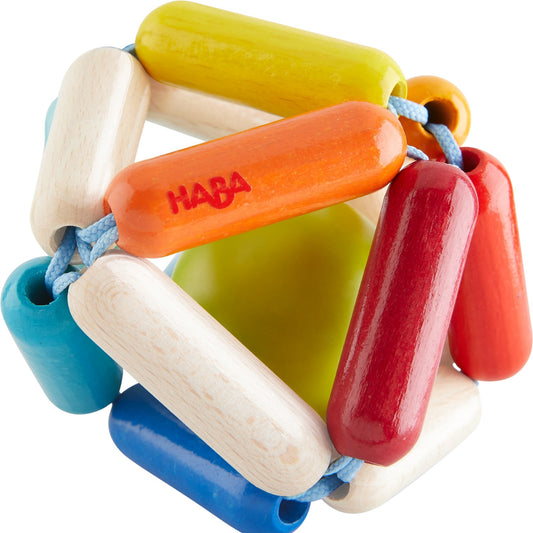 Octavi | Rattle & Clutching Toy | Baby’s First Wooden Toy | HABA | Front View | BeoVERDE.ie