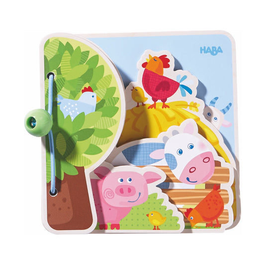 Farm Friends | Wooden Baby Book | Baby’s First Book Toy | HABA | Closed | BeoVERDE.ie