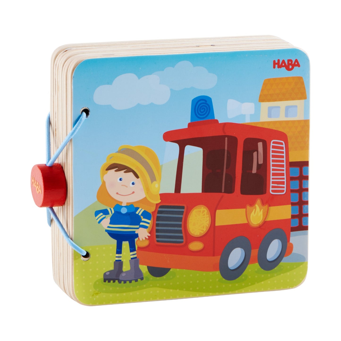 Fire Brigade | Wooden Baby Book | Baby’s First Book Toy | HABA | Book Closed | BeoVERDE.ie