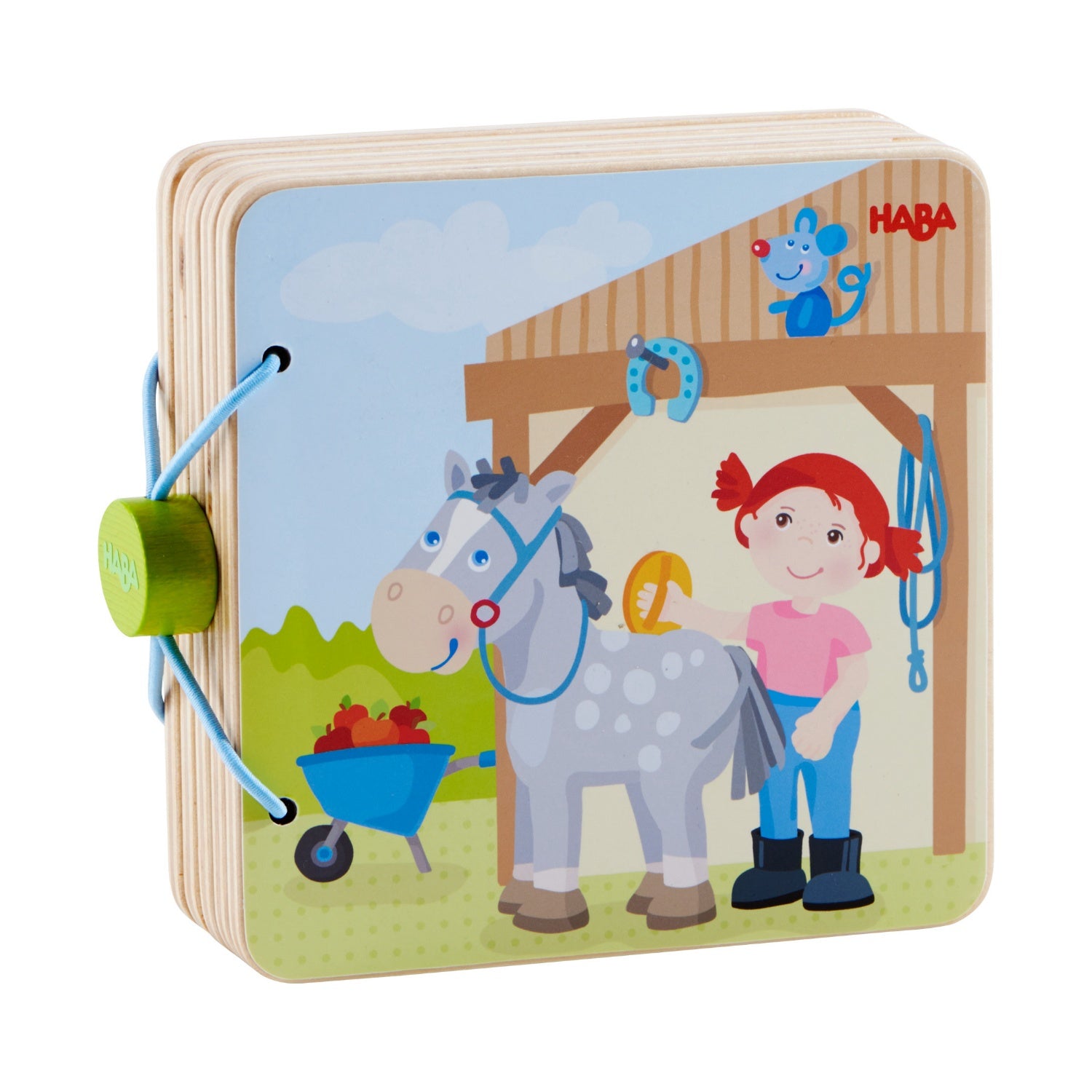 The Stables | Wooden Baby Book | Baby’s First Book Toy | HABA | Book Closed | BeoVERDE.ie