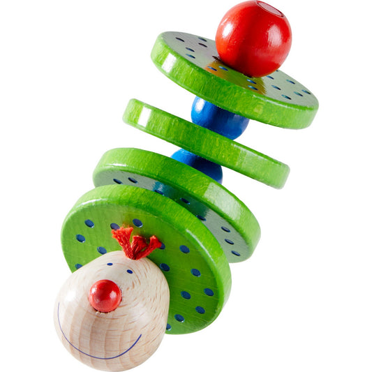 Caterpillar | Wooden Baby Rattle | HABA | Front View | BeoVERDE.ie