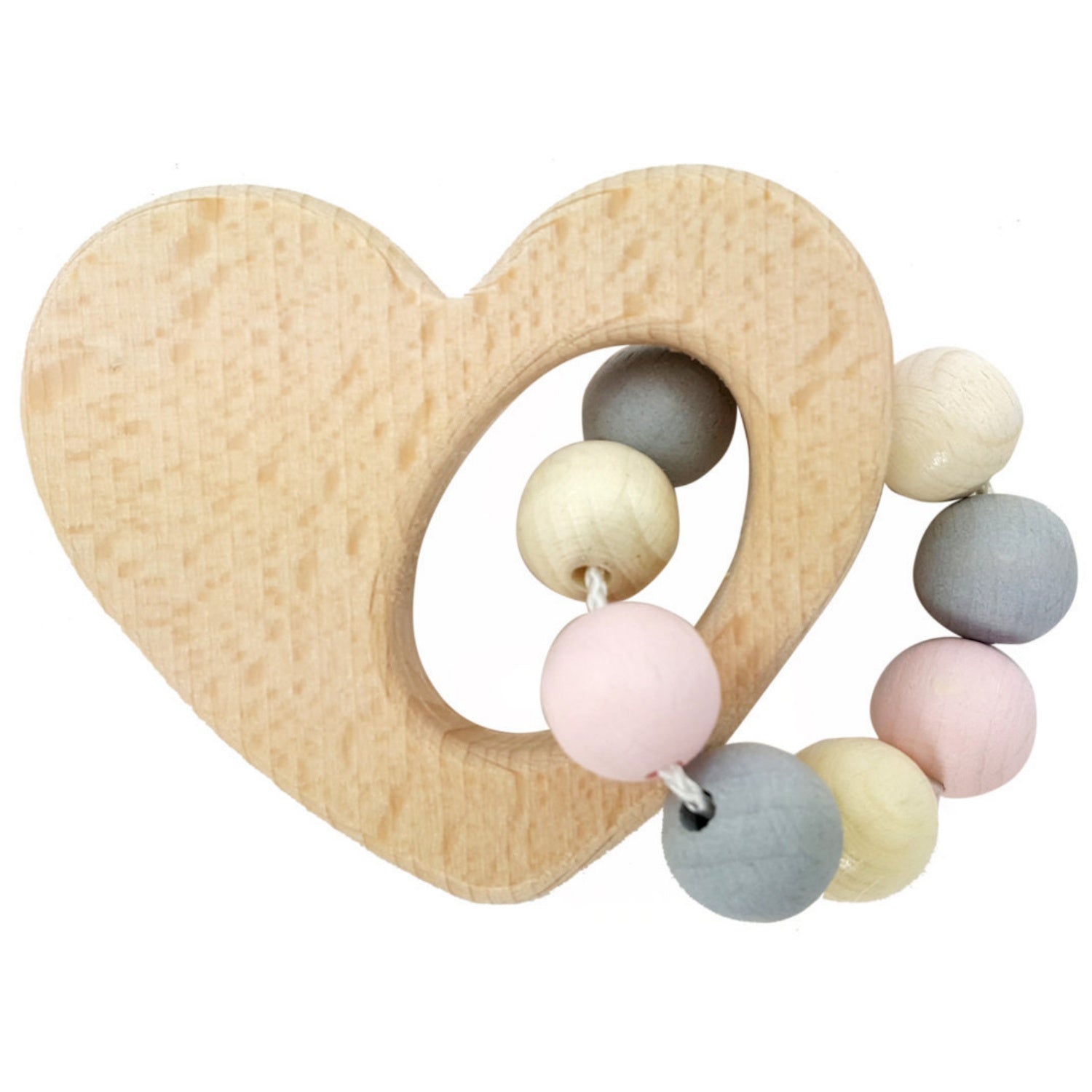 Heart | Clutching Toy | Baby’s First Wooden Toy | Hess | Right Side | BeoVERDE.ie