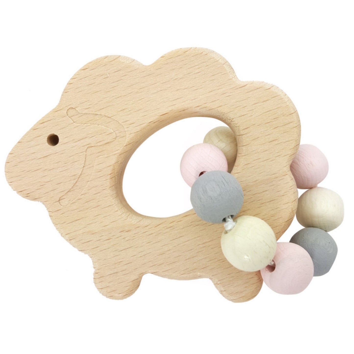 Sheep | Clutching Toy | Baby’s First Wooden Toy | Hess | Right Side | BeoVERDE.ie