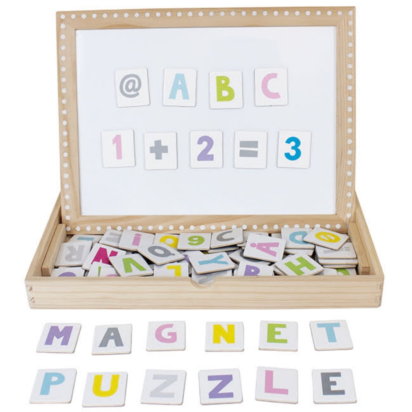 JaBaDaBaDo Magnetic Letters & Numbers Board | Wooden Educational Toy | Front View | BeoVERDE.ie