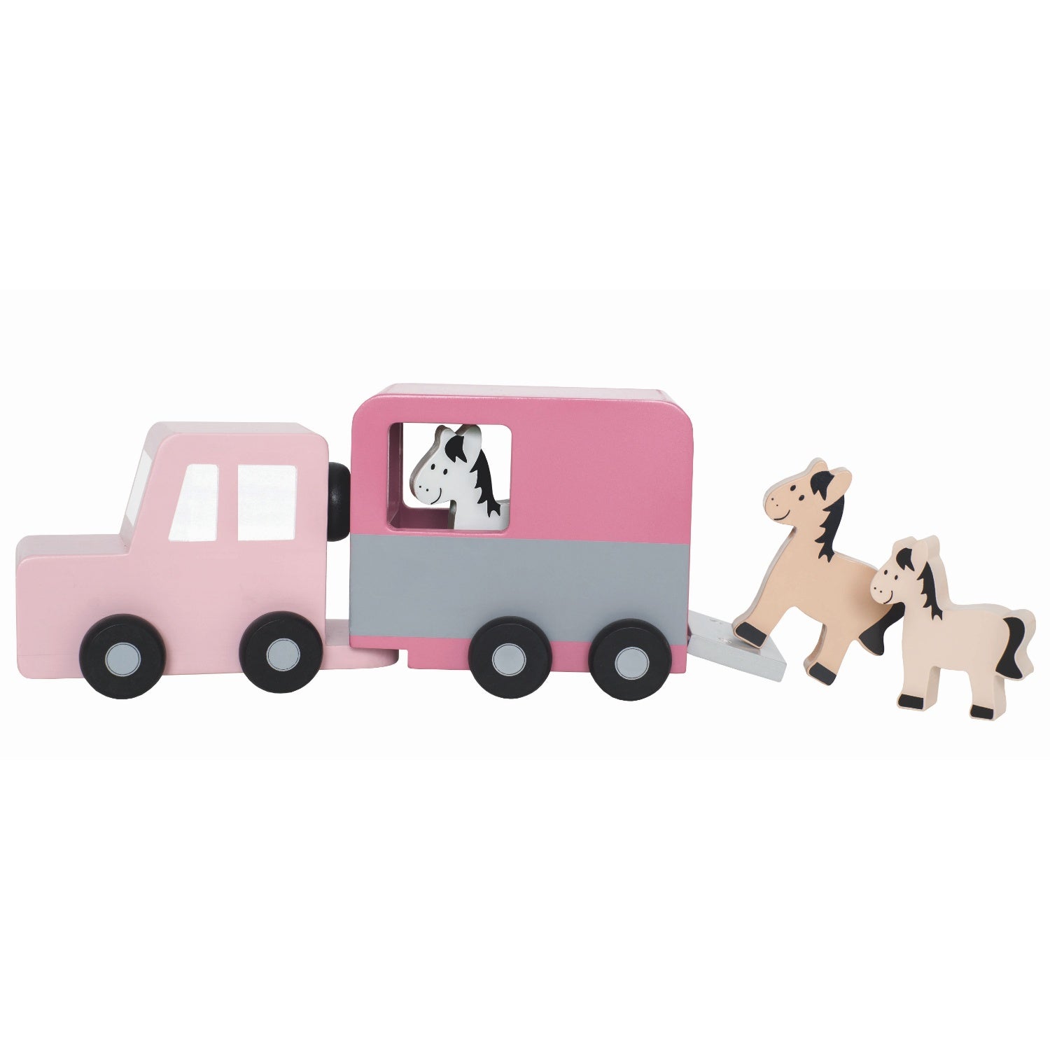 JaBaDaBaDo Horse Trailer | Wooden Imaginative Play Toy | Front View | BeoVERDE.ie