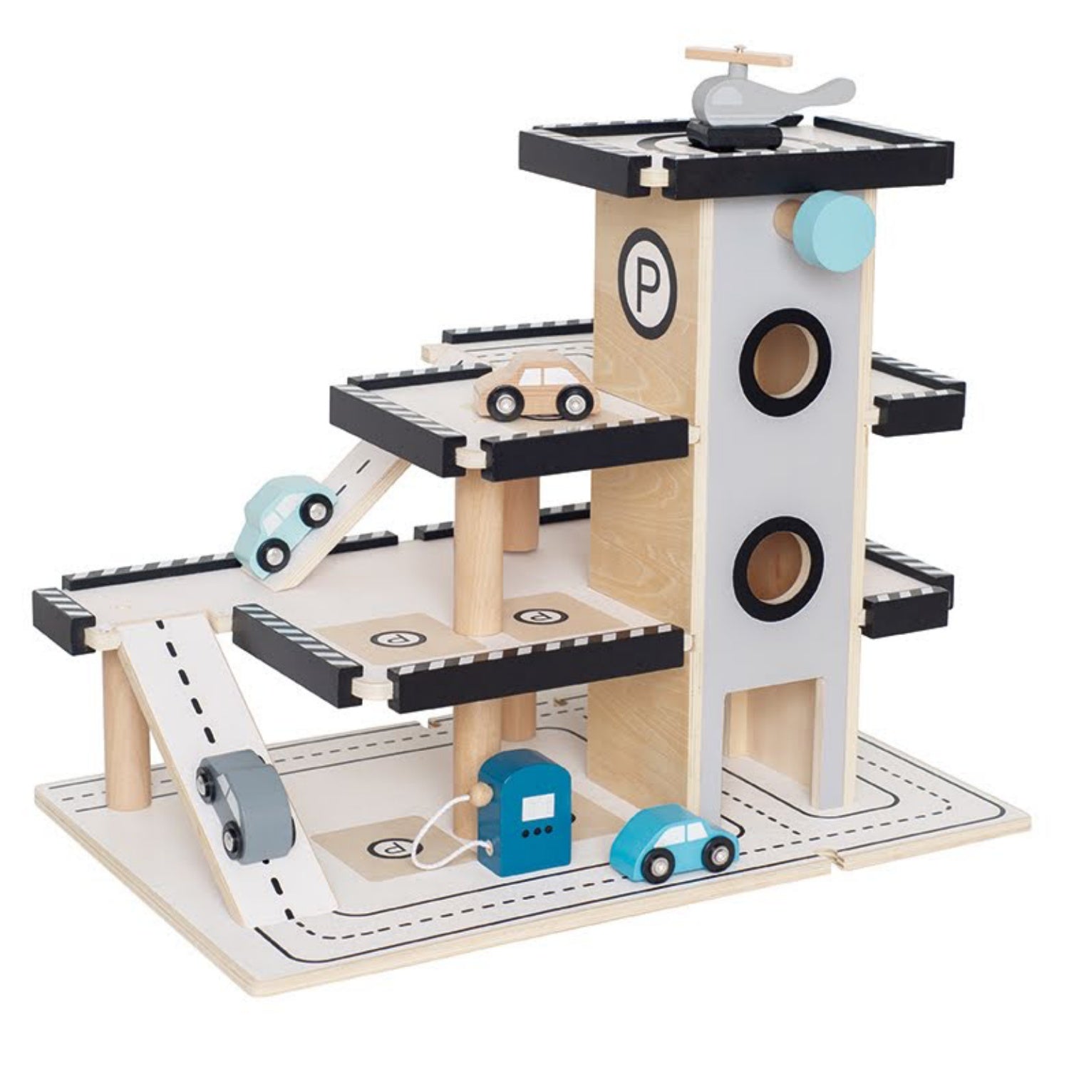 JaBaDaBaDo Parking Garage | Wooden Imaginative Play Toy | Back View | BeoVERDE.ie