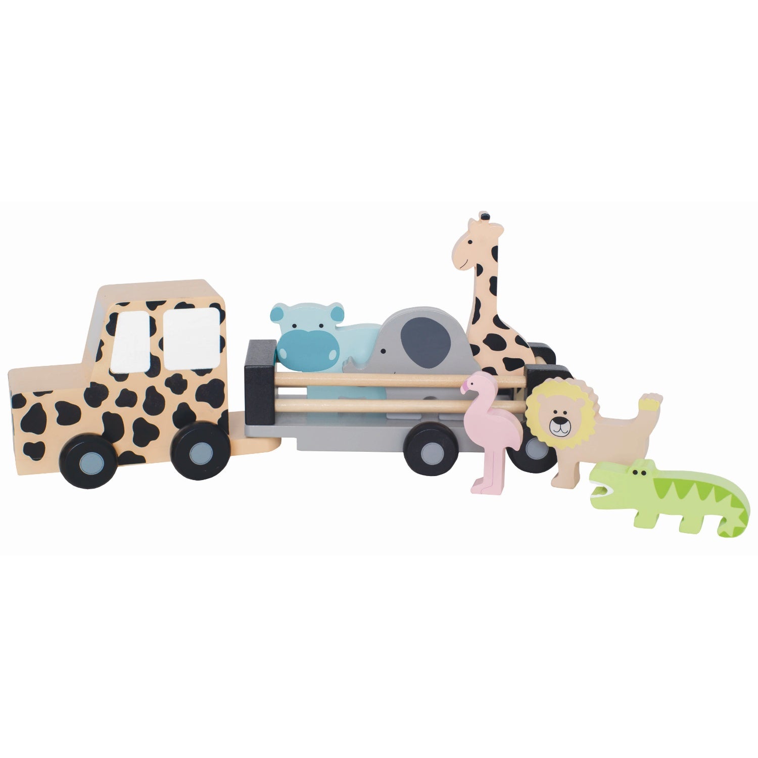JaBaDaBaDo Safari Jeep | Wooden Imaginative Play Toy | Side View | BeoVERDE.ie