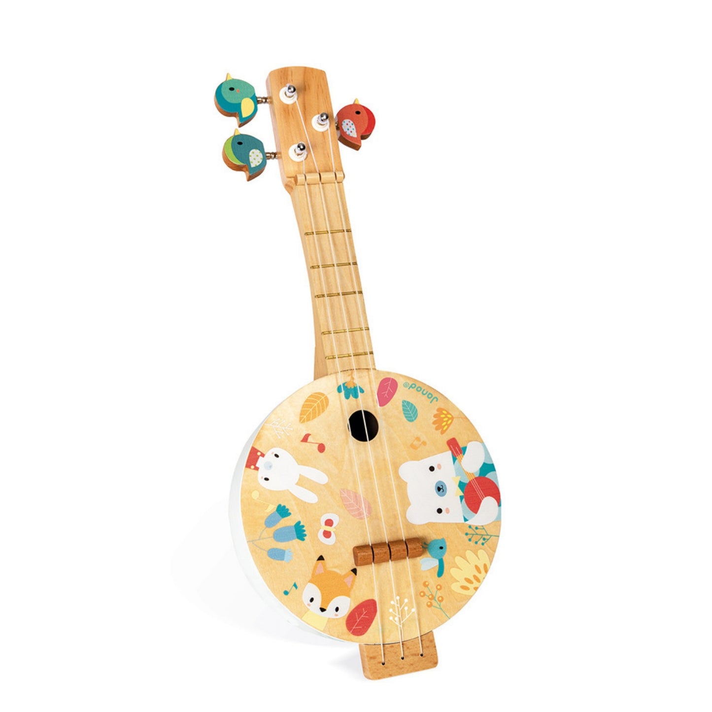 Janod Pure Bajo | Musical Toy | Wooden Toddler Activity Toy | Front View – Upright Left | BeoVERDE.ie