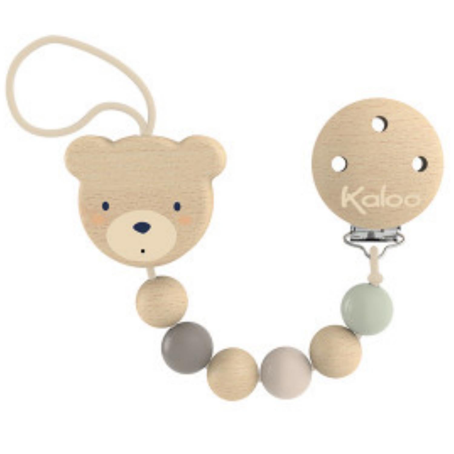 Kaloo My Bear Wood and Silicone Dummy Clip | Front View | BeoVERDE.ie