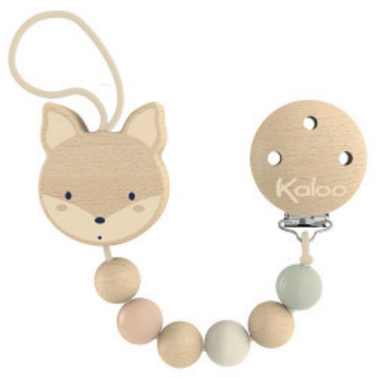 Kaloo My Fox Wood and Silicone Dummy Clip | Front View | BeoVERDE.ie