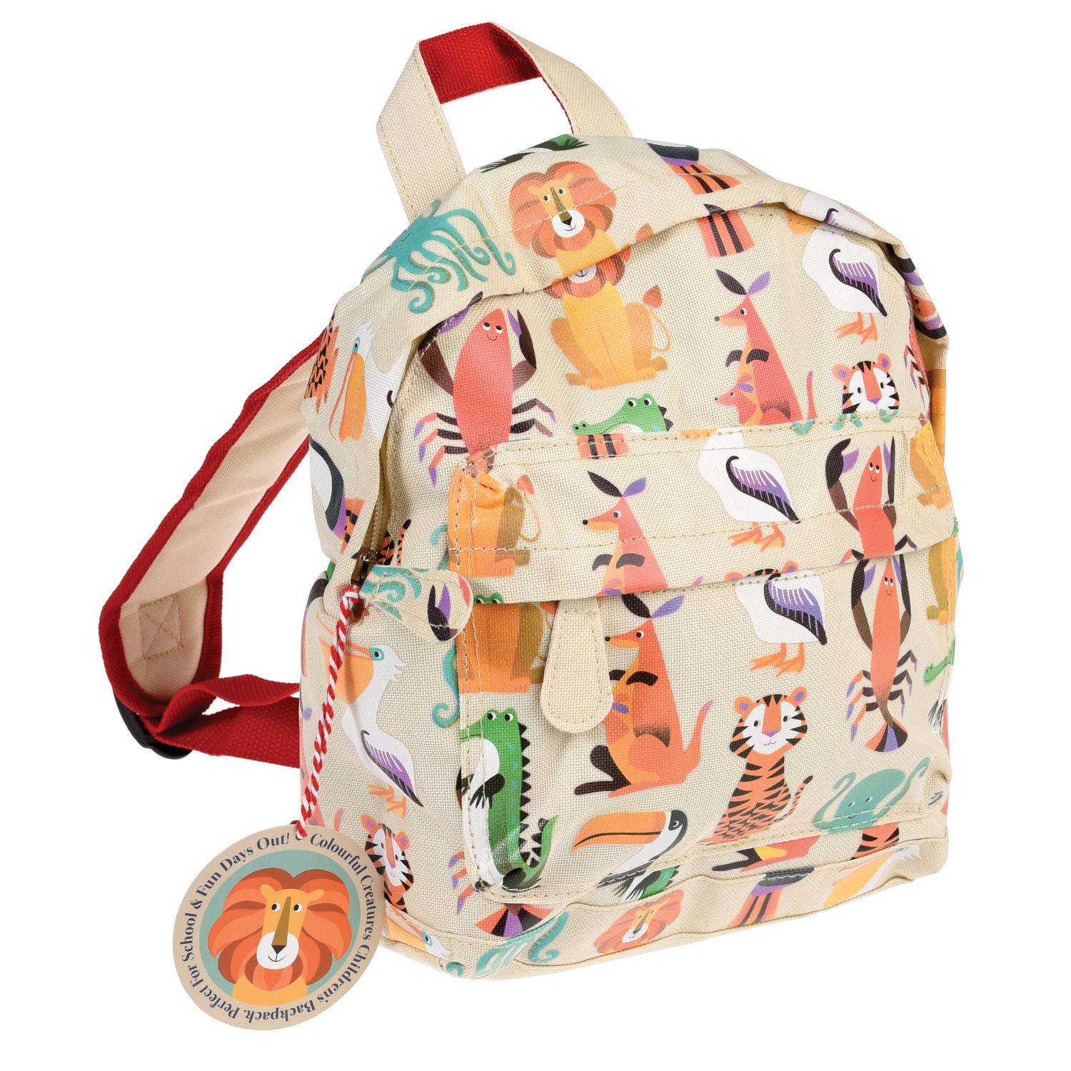 Rex London Colourful Creatures Mini Backpack | Kid’s Backpack for Creche, Nursery & School | Back View | BeoVERDE.ie