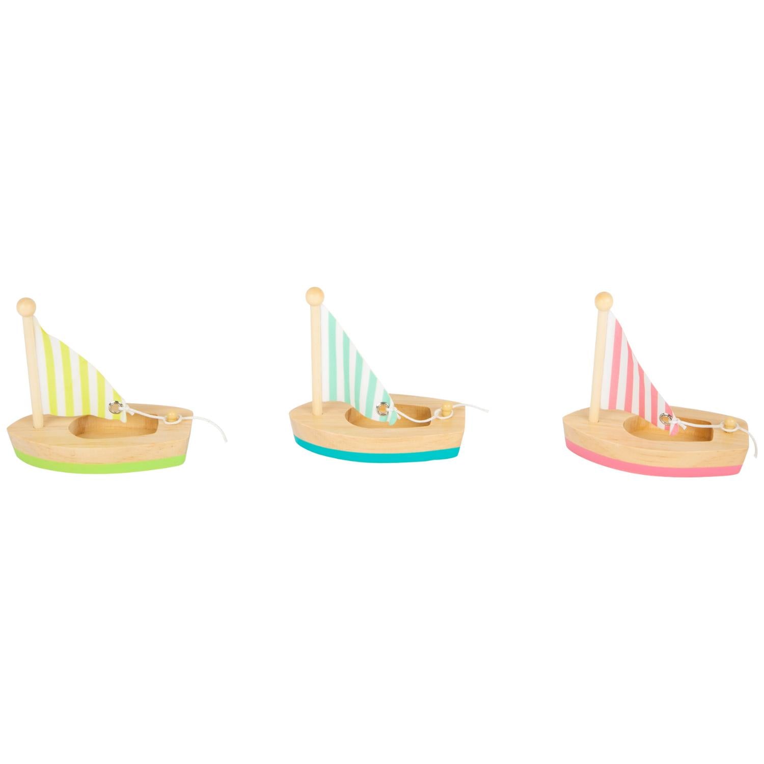 Legler Toys 3 Wooden Toy Sailboats | Kids Bath Toy | Outdoor & Gardening | Front View | BeoVERDE.ie