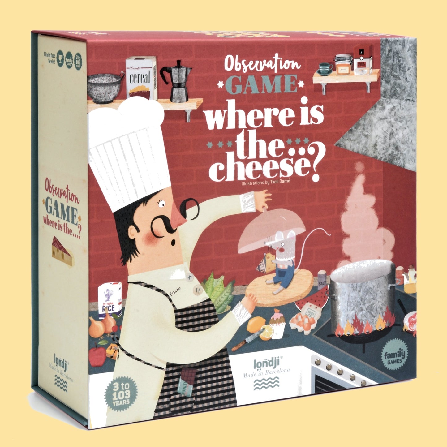 Londji WHERE IS THE CHEESE? Board Game | Board Game for Kids, Adults & the Whole Family | Front View – Box | BeoVERDE.ie