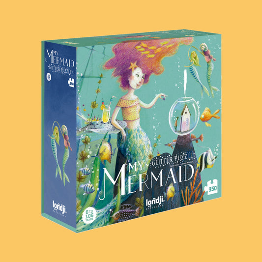 Londji MY MERMAID Jigsaw Puzzle | Designed by Sonja Wimmer Jigsaw Puzzle | Perfect Jigsaw Puzzle for Kids 6 Years and Older and Adults | Front View – Box | BeoVERDE.ie