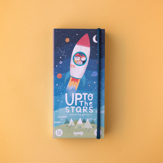 Londji UP TO THE STARS | Wooden Stacking & Balancing Game | Front View – Closed Box | BeoVERDE.ie