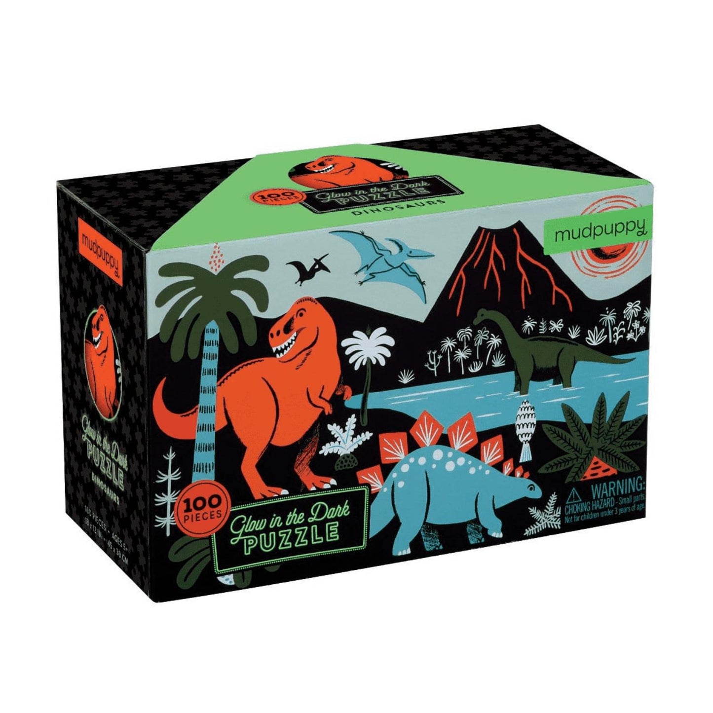 Mudpuppy Dinosaurs Glow-In-The-Dark Puzzle | Jigsaw Puzzle For Kids | Box | BeoVERDE.ie