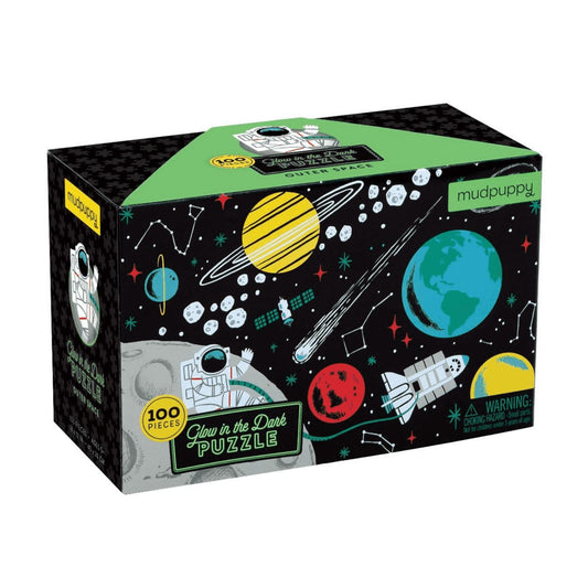 Mudpuppy Outer Space Glow-In-The-Dark Puzzle | Jigsaw Puzzle For Kids | Box | BeoVERDE.ie