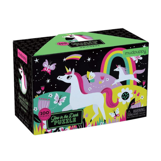 Mudpuppy Unicorns Glow-In-The-Dark Puzzle | Jigsaw Puzzle For Kids | Box | BeoVERDE.ie