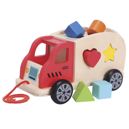 New Classic Toys Wooden Shape Sorter Truck | Baby & Toddler Activity Wooden Toy | Front View | BeoVERDE.ie