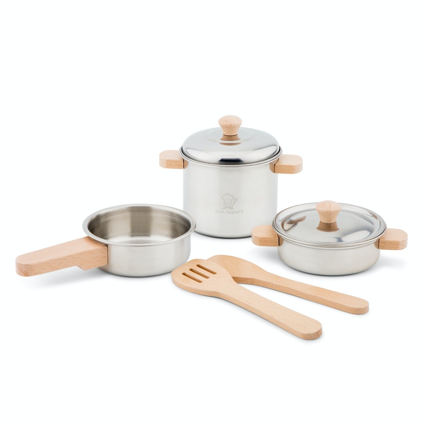 New Classic Pan Set Play Set | Pretend Play Kitchen Toys | Front View 1 | BeoVERDE.ie