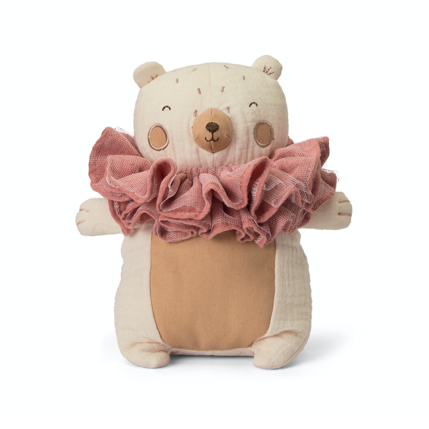Picca LouLou The Bear & his Raggedy Ruff | Imaginative Play Toy | Soft Toy Made From Cotton | Front View | BeoVERDE.ie