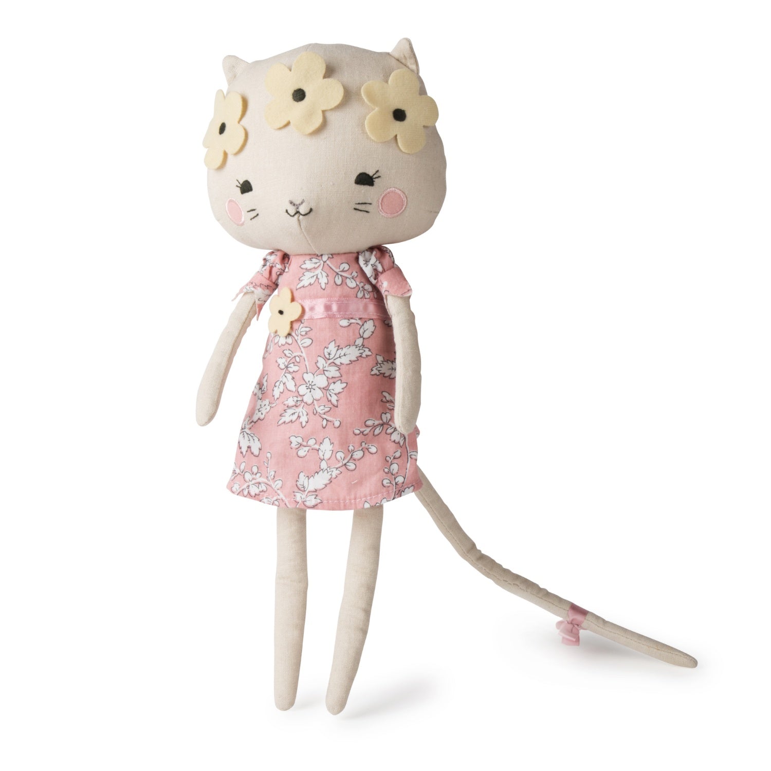 Picca LouLou Kitty Cat | Imaginative Play Toy | Soft Toy Made From Cotton | Standing - Front | BeoVERDE.ie