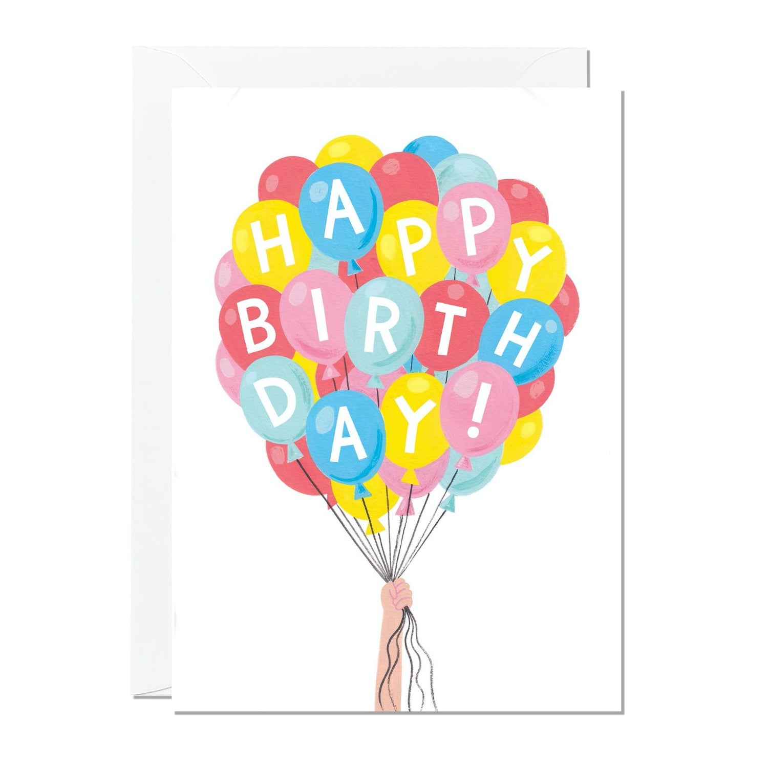 Ricicle Cards ‘Happy Birthday’ Balloon Bunch Birthday Card | Kids Birthday Card with Envelope | Front View | BeoVERDE.ie