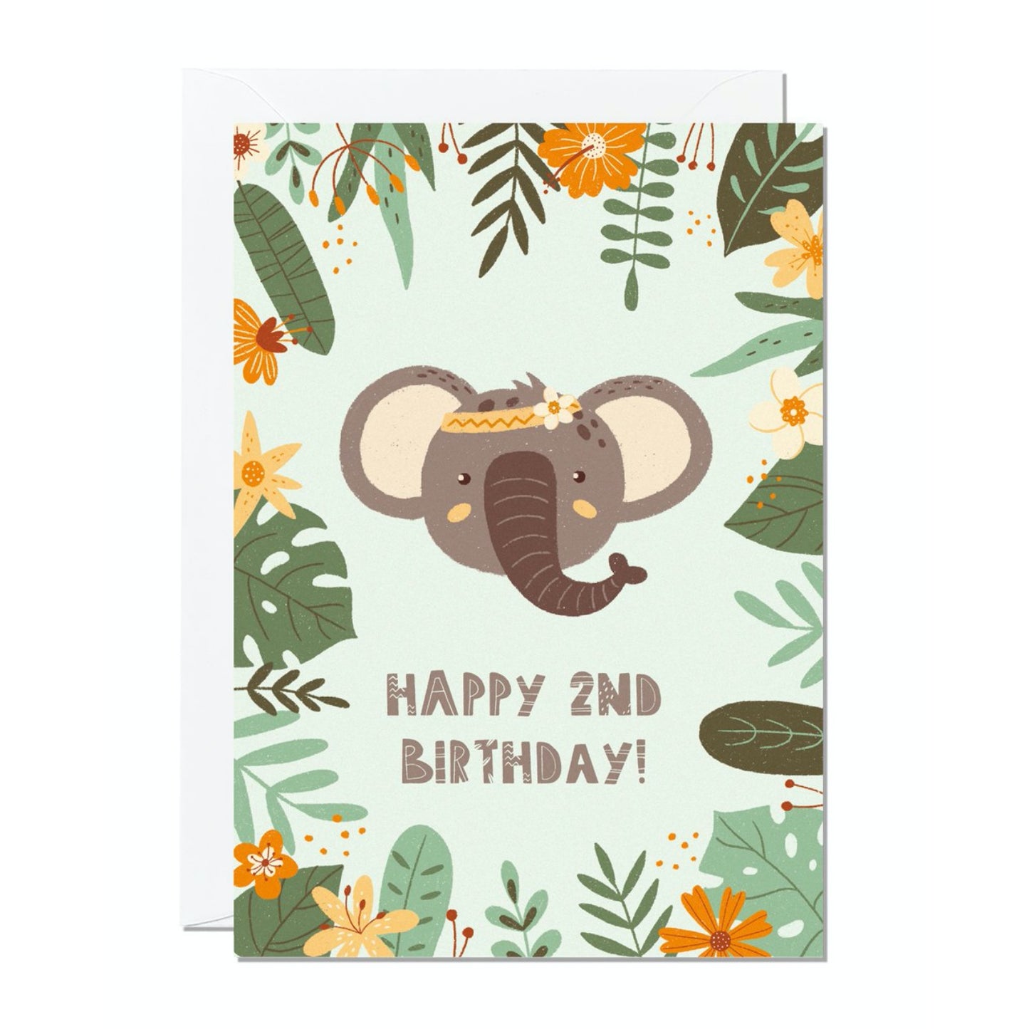 Ricicle Cards 2nd Birthday Kids Greeting Card | Kids Birthday Card with Envelope | Front View | BeoVERDE.ie