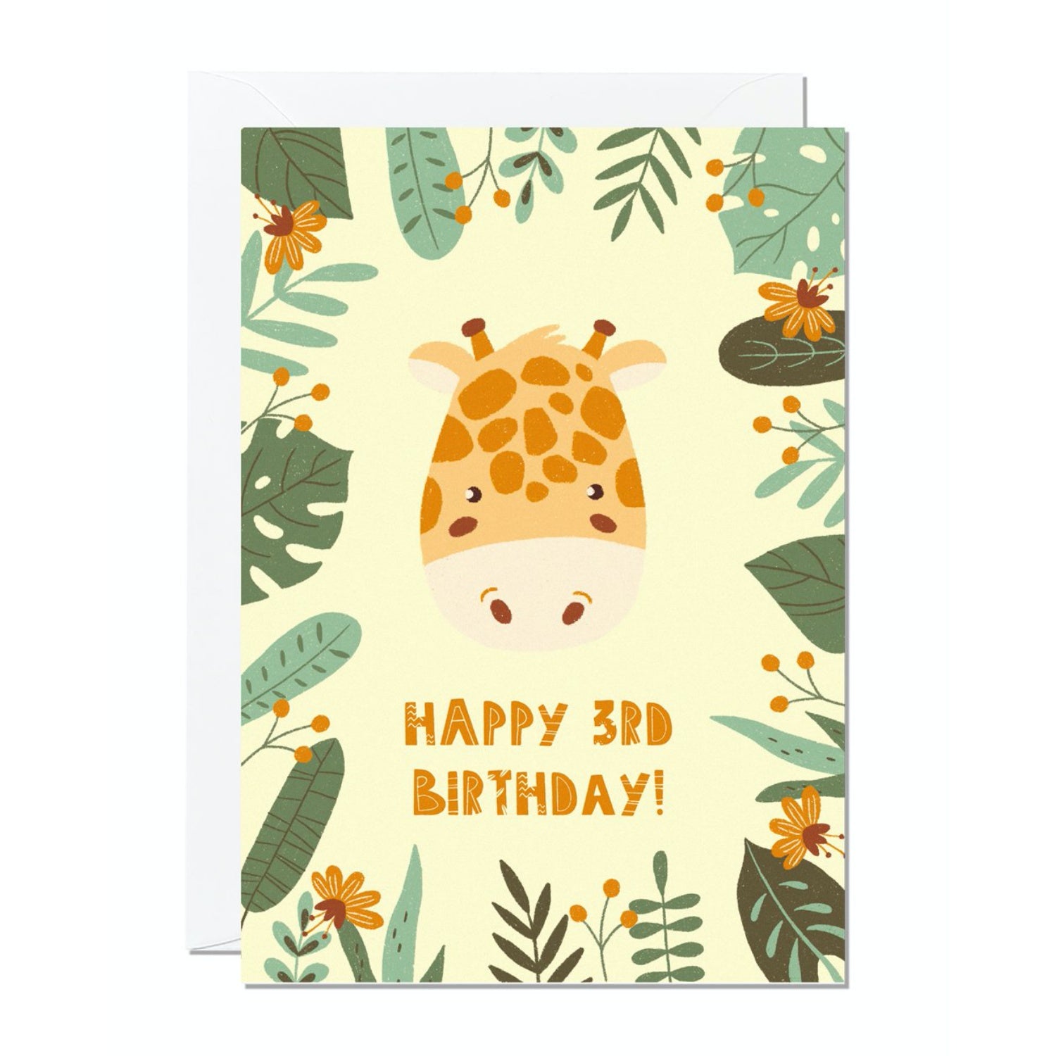 Ricicle Cards 3rd Birthday Kids Greeting Card | Kids Birthday Card with Envelope | Front View | BeoVERDE.ie