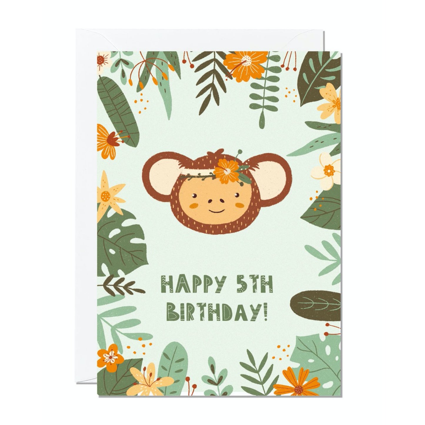 Ricicle Cards 5th Birthday Kids Greeting Card | Kids Birthday Card with Envelope | Front View | BeoVERDE.ie