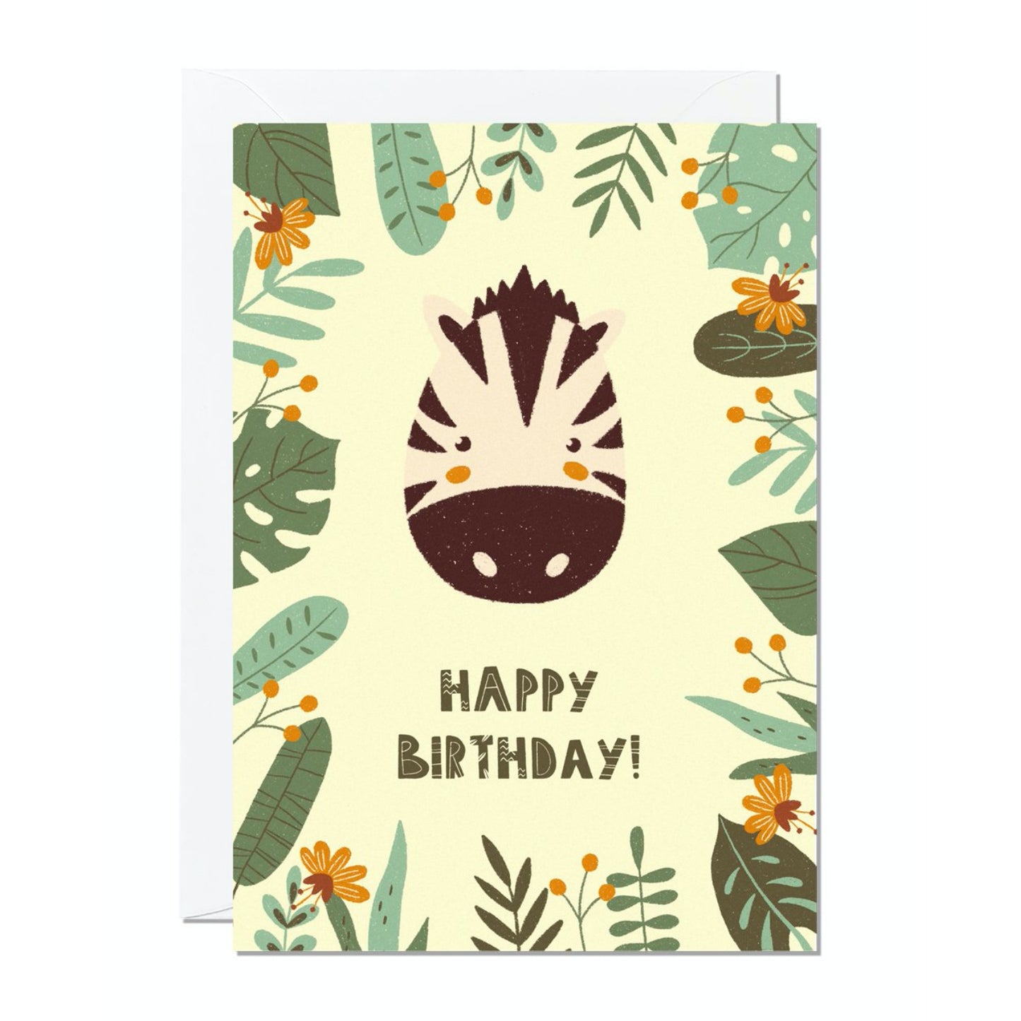 Ricicle Cards Zebra Birthday Card | Kids Birthday Card with Envelope | Front View | BeoVERDE.ie
