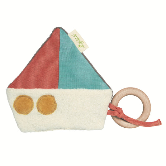 Sigikid Boat | Organic Crinkly Grasping Toy and Teether | Baby’s First Soft Toy | Front View | BeoVERDE Ireland