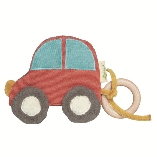 Sigikid Car | Organic Crinkly Grasping Toy and Teether | Baby’s First Soft Toy | Front View | BeoVERDE Ireland